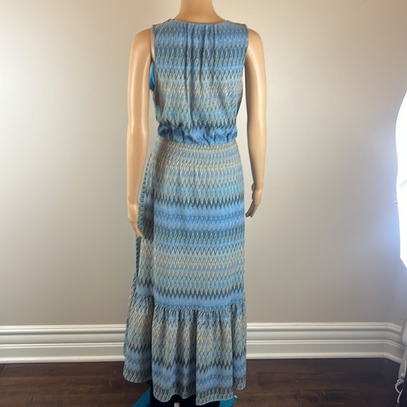 Ramy Brook Elena V-Neck Chevron Print Midi Dress - Picture 6 of 7